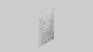 A single, vertical concrete wall panel with horizontal lines is shown against a plain gray background, depicted in an isometric view.