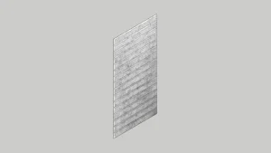 A single vertical rectangular panel with a diagonal striped texture, resembling wood or metal, is shown against a plain light gray background.
